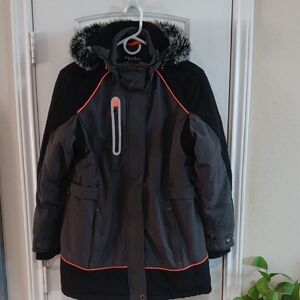 RefrigiWear Women's Two-Tone Black / Charcoal Polarforce Parka Jacket 8540RBCH2X